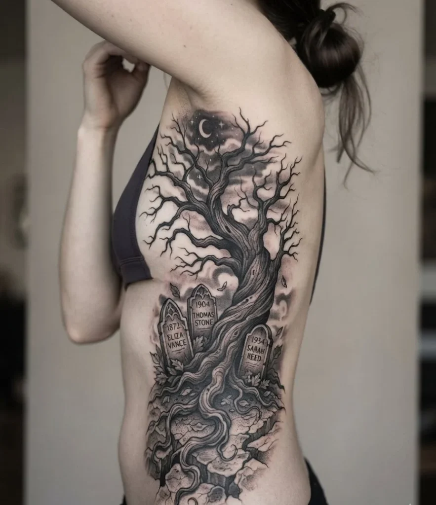 Graveyard Tree Scene