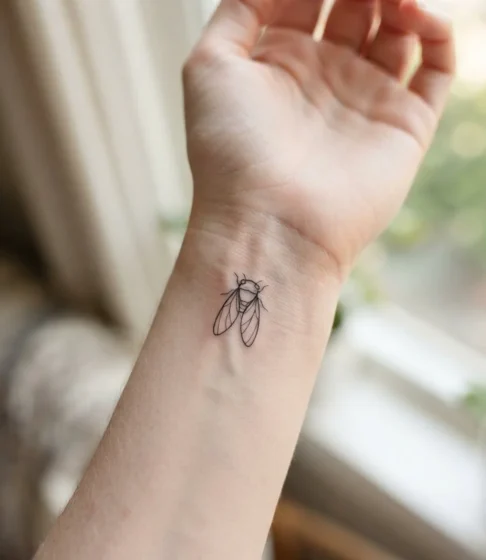 Minimalist Line Cicada