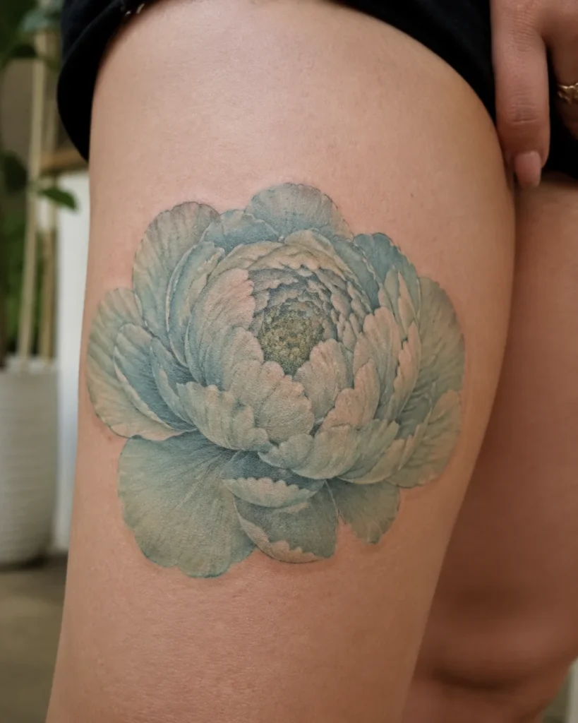 Pastel Mint Green Peony