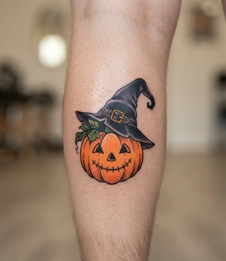 Pumpkin with Witch Hat