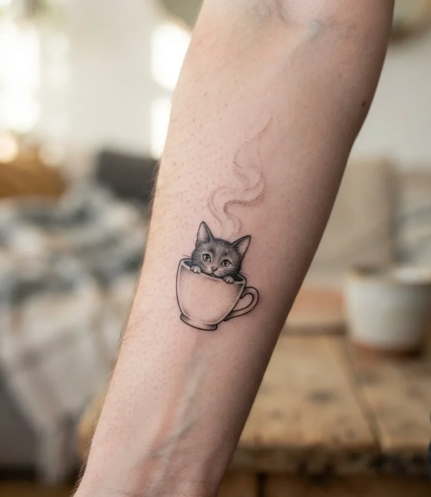 Coffee Mug Cat Stowaway