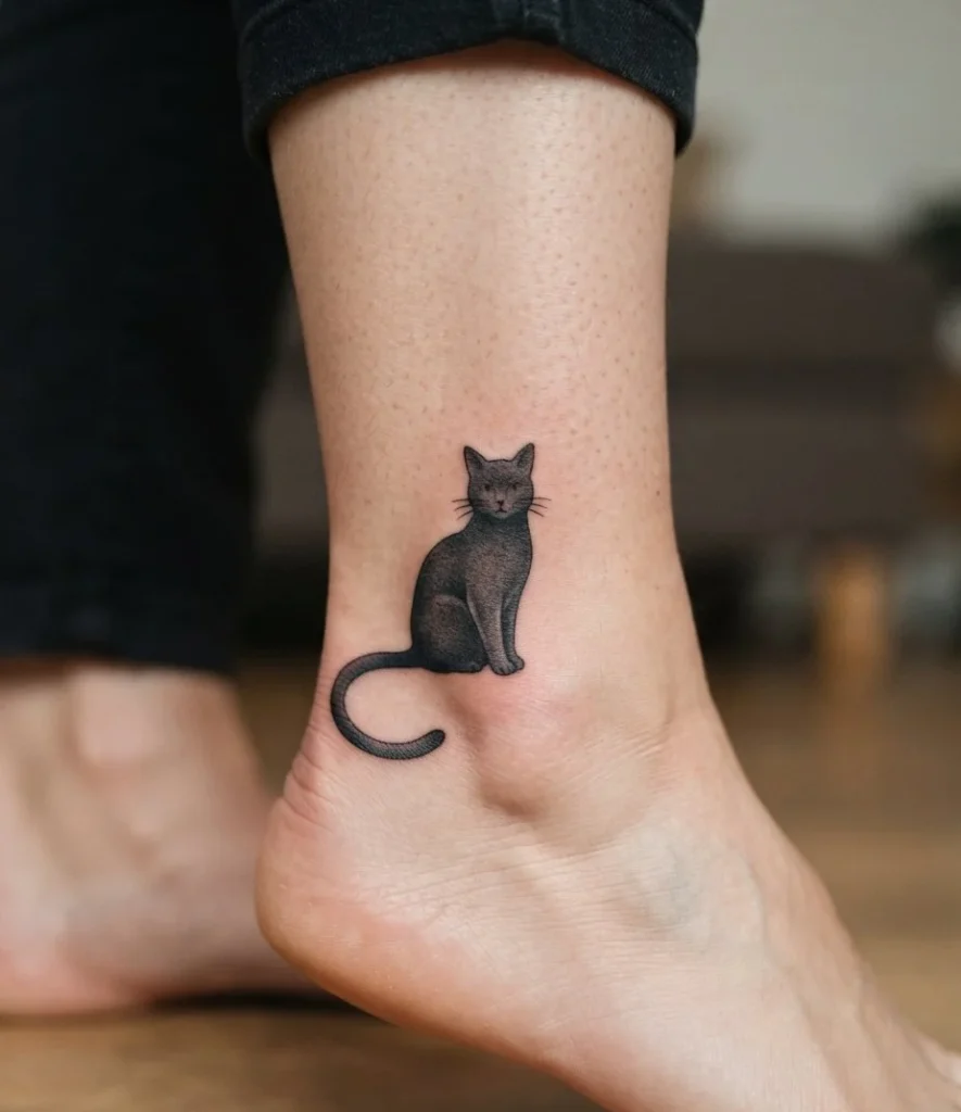 Curled Tail Around the Ankle