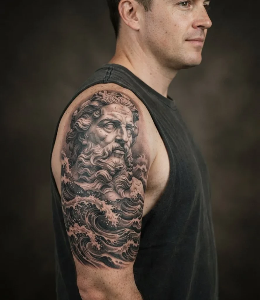 Greek God Bust & Tempest Waves