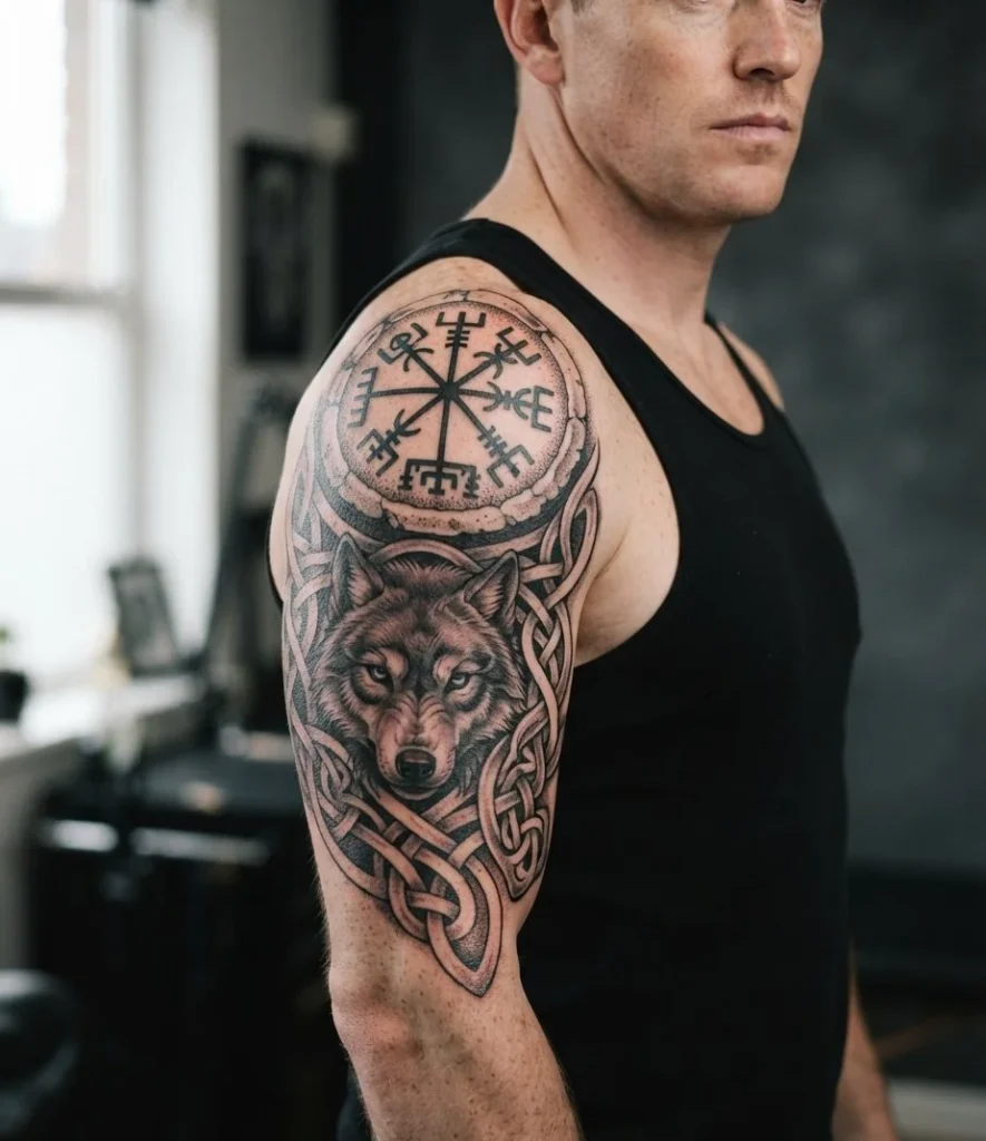 Nordic Vegvisir & Fenrir Knotwork