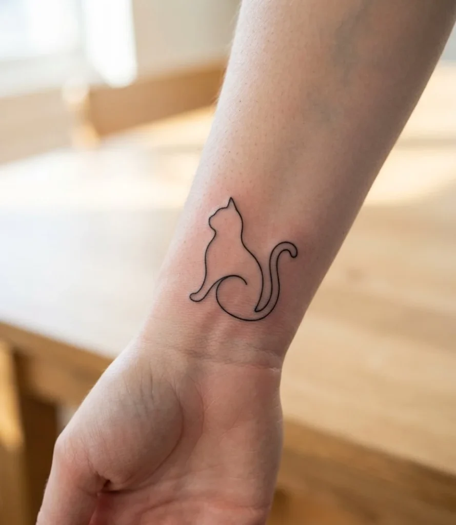 Single Continuous Line Cat